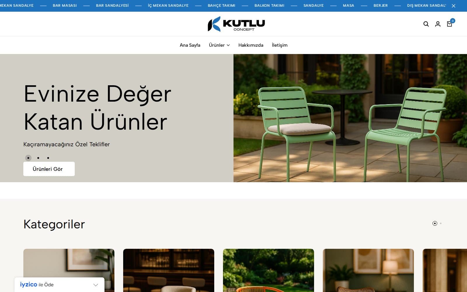 Kutlu Concept E-Ticaret Sitesi