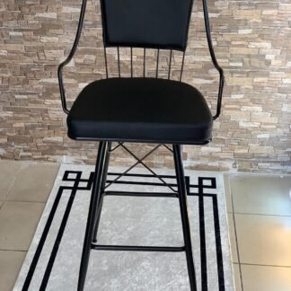 1 Adet 75 Cm Metal Ayaklı Venor Siyah Deri Bar Sandalyesi, Kafe,bar,mutfak Sandalyesi Vnr008